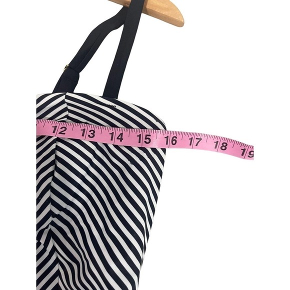 Spanx Swimsuit Womens 12 Black and White Striped One Piece Shaping Tutu Trim - Picture 5 of 9